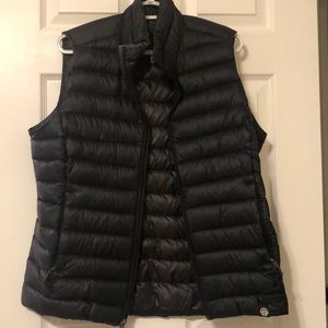 Womens REI co-op black down vest.
